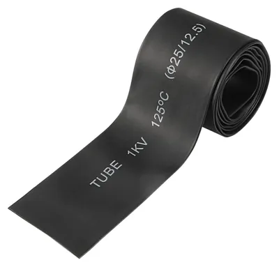 Krimpschlauch 1" (25 mm) 2:1, 41 mm flach, 1 m, schwarz