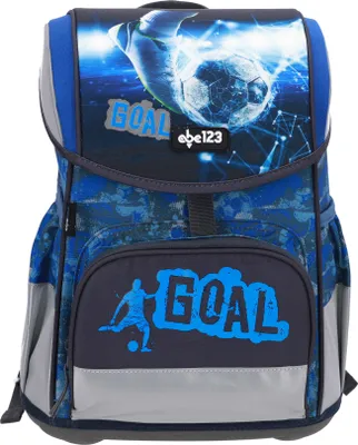 Produktbild von SCOOLSTAR Fußball Schulranzen, Tornister Junge 1 Klasse Schulrucksack Schultasche | FIDLOCK | SET4 tlg. | inkl. Federmäppchen, Sportbeutel, Stiftetui