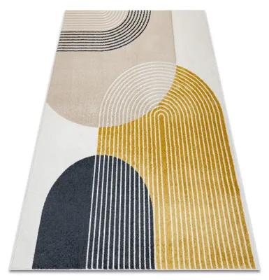 Image de Tapis FUSION 0240 crème / jaune - Géométrique, moderne, abstrait jaune 200x290 cm