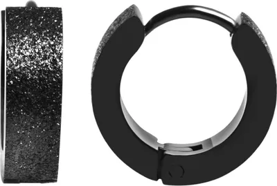 Produktbild von Akzent Edelstahl Klapp-Creolen, IP Black, Schwarz