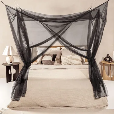 Immagine prodotto di Omgoods - Zanzariera per letto e per viaggi, con 4 aperture