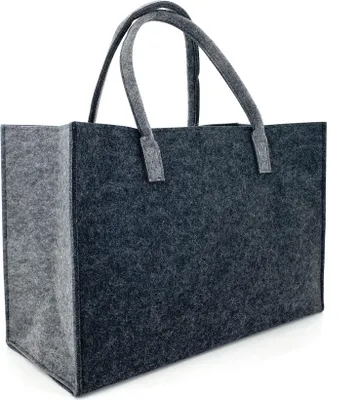 Produktbild von heimtexland ® Allzweck Filztasche Shopper Tragetasche Filz Einkaufstasche Einkaufskorb Kaminholz Korb Shopping Bag XL Tasche Typ717 Anthrazit Grau