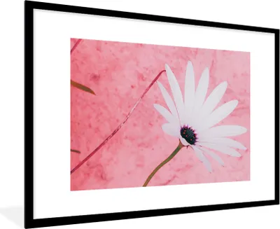 Produktbild von MuchoWow® Gerahmtes Poster Blumen - Rosa - Vintage 90x60 cm - Poster mit Schwarzem Bilderrahmen Wandposter Rahmen Foto Bilder - Wanddekoration - Fotos