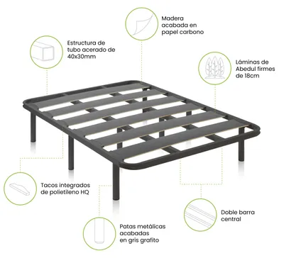 Imagen del producto de duehome -Somier de láminas con estructura metálica RX Carbon