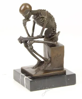 Produktbild von Eine Bronzestatue des Skelett-Denkers