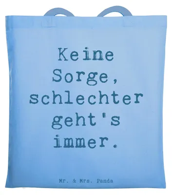 Produktbild von Mr. & Mrs. Panda baumwoll shopper Spruch Hoffnung in schwierigen Zeiten - Sky Blue - Geschenk, Beutel, Schultasche, Gelassenheit, Shopping Tasche, Zitat, Gefühl, Mut