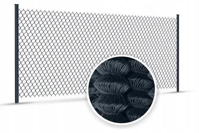 Produktbild von Geflochtenes Zaunnetz Anthrazit 150 cm x 10 m, verzinkt PVC-beschichtet, 60x60 mm Masche