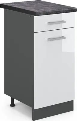 Produktbild von Küchenunterschrank Vicco R-Line Weiß Hochglanz 40 cm , AP Anthrazit, Model 46750