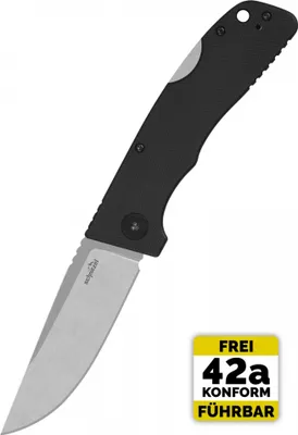 Produktbild von Schnitzel KVAR, Outdoor Taschenmesser schwarz, stonewashed - Bushcraft Campingmesser Klappmesser Folder