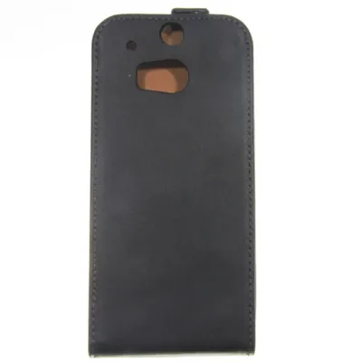 Produktbild von Leder Flip Handyhülle für HTC One M8 Schwarz 4250710552856