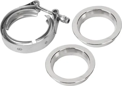 Image de Collier de serrage en V en acier inoxydable avec bride pour tuyau d'échappement automatique (2,25 pouces-57 mm)