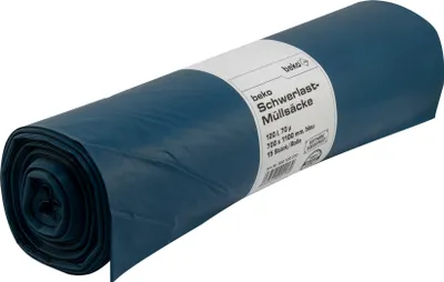 Produktbild von beko Schwerlast-Müllsäcke 120 l 50 µ 700 x 1100 mm blau LDPE 25 St/Rl 900 120 050