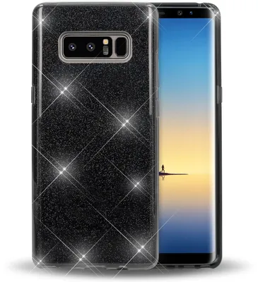 Image de Samsung Galaxy Note 8 Housse de téléphone portable par NALIA, Glitter Silikon Case Bling Noir