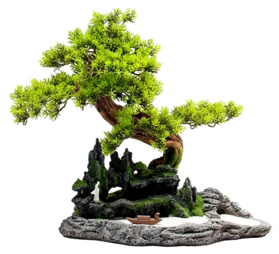 Produktbild von Künstliche Blumen und Pflanzen - Bonsai-Baum mit Steingartenbasis für die Wohnraumdekoration
