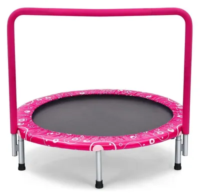 Produktbild von Kindertrampolin 92 x 92 x 80,5 cm, bis 150kg belastbar, faltbar, mit Schaumstoffgriff, Rosa