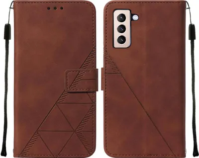 Obrázek produktu pro Flipové kožené pouzdro pro Samsung Galaxy S21+ / S21 Plus 5G peněženkový design pouzdro s embosováním, držákem karet a stojánkem Hnědý