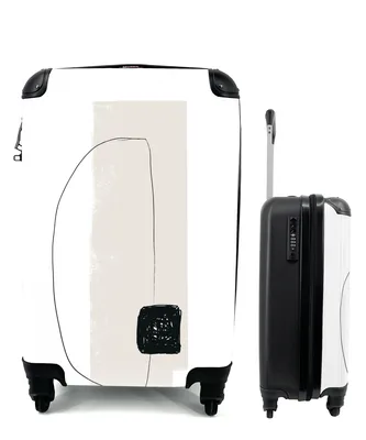 Produktbild von MuchoWow® Koffer Handgepäck Trolley Rollkoffer Kleine Reisekoffer mit 4 Rollen - Abstrakt - Pastell - Minimalismus - Cabin Size < 55x40x23 cm & 55x40x20 cm - Fotokoffer - Kabinenkoffer - Boardgepäck - Reise-Box - Reisekoffer - Reisegepäck - Koffer mit Bild - Trolley für Kinder