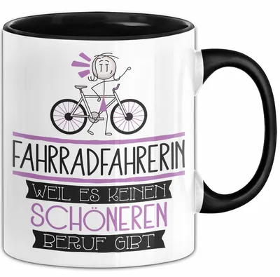 Produktbild von Fahrradfahrerin Weil Es Keinen Schöneren Beruf Gibt Tasse Geschenk für Eine Fahrradfahrerin Lustig (Schwarz)