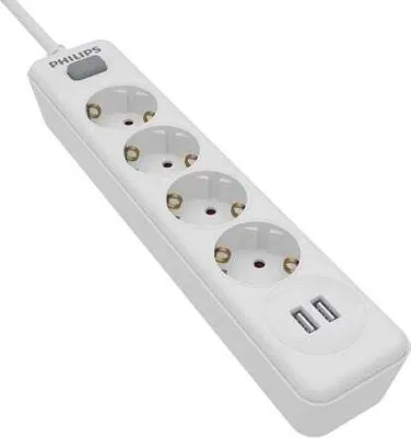Obrázek produktu pro Philips SPN3042WA/10, Spínané, Horizontání/vertikální, Bílá, 4 AC zásuvky / AC zásuvek, Typ F, Typ F
