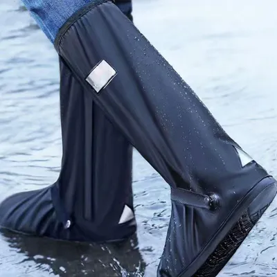 Produktbild von Regenstiefel wasserdichte Überschuhe mit Reflektor Outdoor Rutschfester Schuhüberzug wiederverwendbare Schuhüberzieher für Regen Schnee M (38-39)