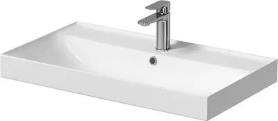 Zdjęcie produktu dla Umywalka ceramiczna meblowa Larga 80 cm z antybakteryjnym szkliwem Silver Protect - elegancja i trwałość dla Twojej łazienki