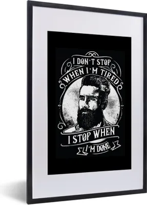 Produktbild von MuchoWow® MuchoWow® Gerahmtes Poster Mancave - Männer - Bart - Vintage 40x60 cm - Poster mit zchwarzem Bilderrahmen - Poster in Rahmen