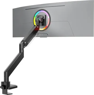 Image de Support de bureau inclinable et pivotant ONKRON pour écrans de 17" à 57" (27 kg max.), avec rotation, noir G130