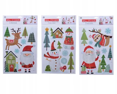 Zdjęcie produktu dla Naklejki świąteczne okienne kolorowe 35 cm