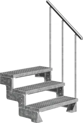 Produktbild von Dolle Außentreppe Gardentop 54-66cm Geschosshöhe mit Gitterrost 100cm breit mit Geländer