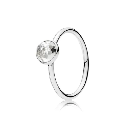 Immagine prodotto di Anello 52 - Argento sterling, cristallo di rocca - Forma a goccia