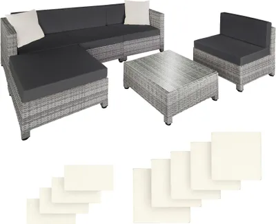 Produktbild von tectake® Aluminium Rattan Lounge wetterfest und UV-beständig Dicke der Polster 10 cm