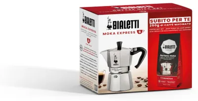 Produktbild von Bialetti Espressokocher Moka Express für 6 Tassen, plus 250 g Perfekt , nicht in
