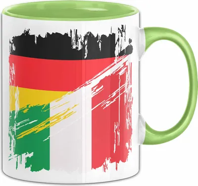 Produktbild von Italien Deutschland Flagge Halb Deutscher Halb Italiener Fußball Germany 2024 Europa Italy (Grün)