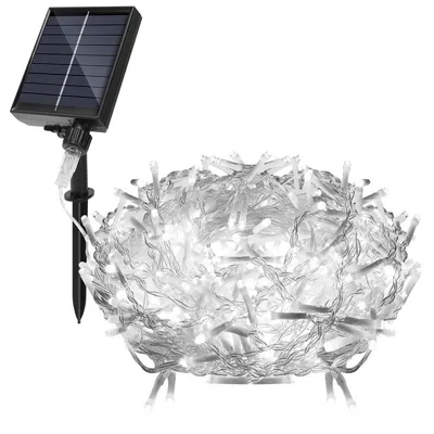 Obrázek produktu pro Jopassy 10M 396LEDs solární pohádková světla venkovní LED pohádková světla LED pohádková světla vánoční světla IP44 vodotěsná studená bílá