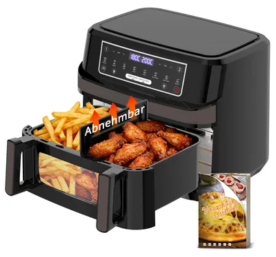 Heißluftfritteuse 12 L, 2600 W, Dual-Zone, 50–200 °C