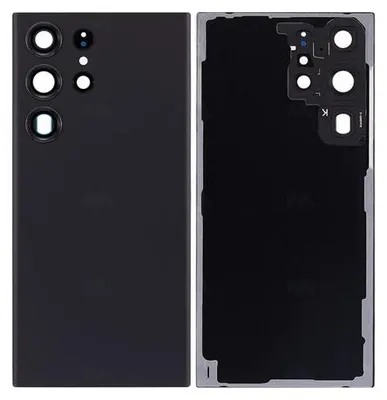 Produktbild von Akkudeckel mit Kameraglas kompatibel mit Samsung Galaxy S23 Ultra S918B, Phantom Black