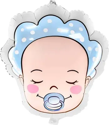Image de Ballon Bébé garçon 40x45cm bleu beige