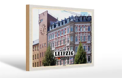 Produktbild von Holzschild Städte Leipzig Lindenau Architektur 30x20cm