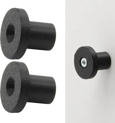 Produktbild von 2x Garderobenhaken Rundhaken Kleiderhaken Universal Wandhaken Halter Mantelhaken Schwarz