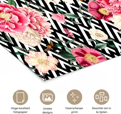Produktbild von MuchoWow® Poster Blumen - Muster - Abstrakt 20x30 cm - Papierdruck