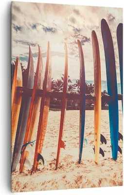Produktbild von Bild auf Leinwand - Leinwandbild - Einteilig - Surfen Strand Board - 80x120cm - Wand Bild - Wanddeko - Wandbilder - Leinwanddruck - Wanddekoration - Leinwand bilder - Wandbild - PA80x120-4992