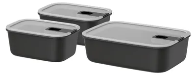 Obrázok produktu pre MEPAL 106181041100 MEPAL Frischhaltedosen-Set EasyClip 7,0 cm hoch nordic black 2x 0,7 l und 1x 1,5 l, 1 Set