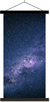 Produktbild von MuchoWow® Textilposter Galaxie - Sterne - Weltraum - Jungen - Mädchen - Kinder 40x80 cm mit schwarzem Rahmen - Wandemalerei