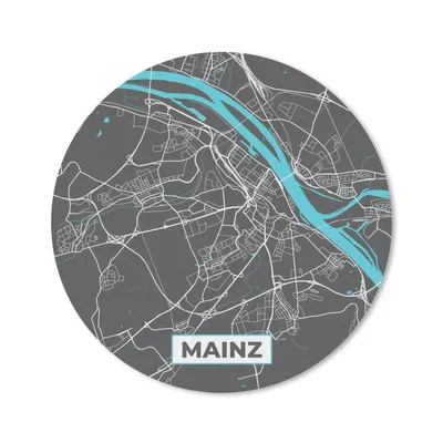 Produktbild von MuchoWow® Mauspad Mousepad Karte - Mainz - Blau - Stadtplan - Deutschland 20x20 cm - Mousepads - Maus Mat - Pad - Mausunterlage - Schreibtischmatte