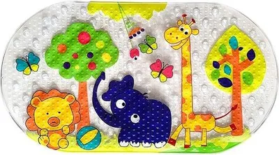 Obrázek produktu pro Koupelnová rohožka pro miminka, 39 cm x 69 cm, protiskluzová koupelnová rohožka s lepidlem, lze prát v pračce, do koupelny