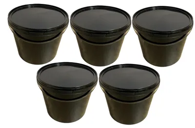 Produktbild von SILPLAST Eimer mit Deckel 5L x 5 Kunststoffeimer 5 Liter lebensmittelecht stapelbar Plastikeimer leer Schwarz