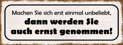 Produktbild von vianmo Holzschild 10x27 cm machen Sie sich erst unbeliebt Dekoration