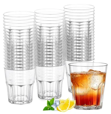 Productafbeelding van Solidchoice - Set van 80 Herbruikbare Plastic Drinkbekers 200 ml