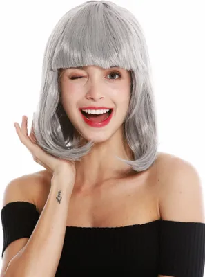 Produktbild von WIG ME UP Perücke Longbob glatt Pony Grau 0073-3-ZA68E