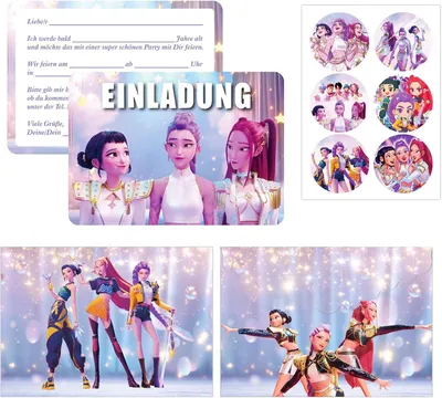 Produktbild von Einladungskarte für eine Kindergeburtstagsfeier – Einladungskarte für eine Kindergeburtstagsfeier mit Comic-Motiven – Wunderschönes Design